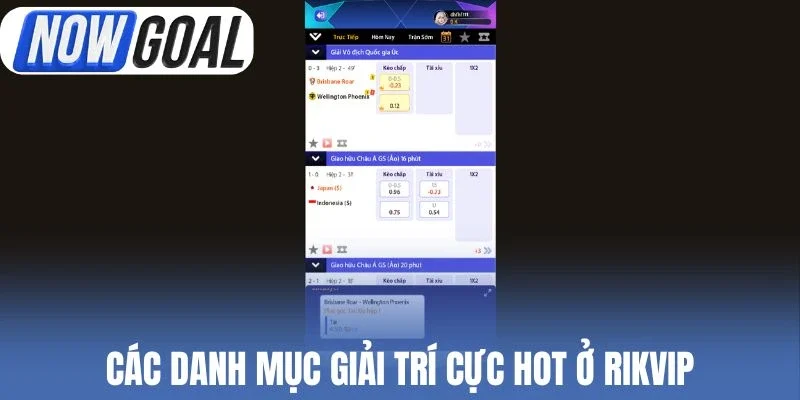 Các danh mục giải trí cực hot ở Rikvip
