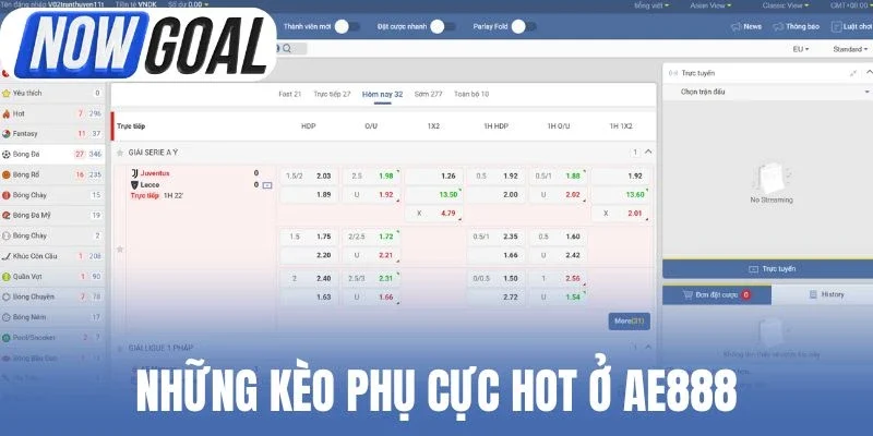 Những kèo phụ cực hot ở Ae888