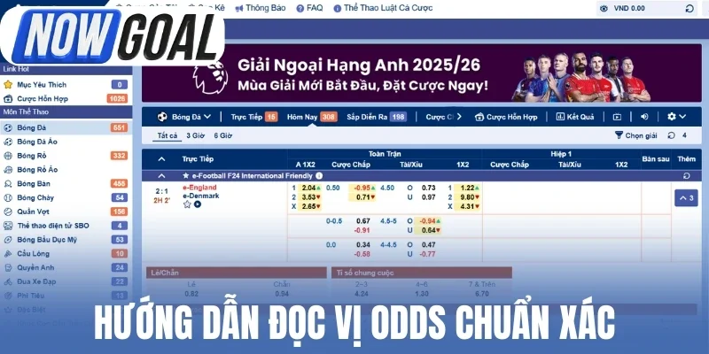 Hướng dẫn đọc vị odds chuẩn xác
